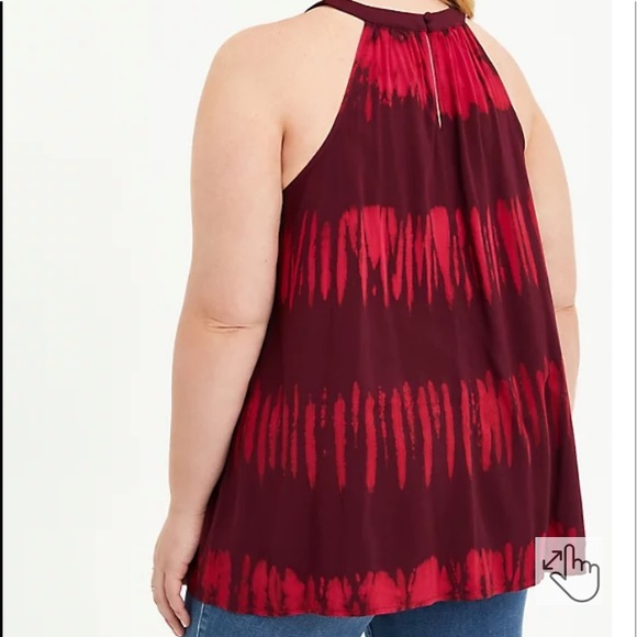 Torrid magenta and red tiedye stretch rayon top size 12  Beautiful colors! - Picture 2 of 4